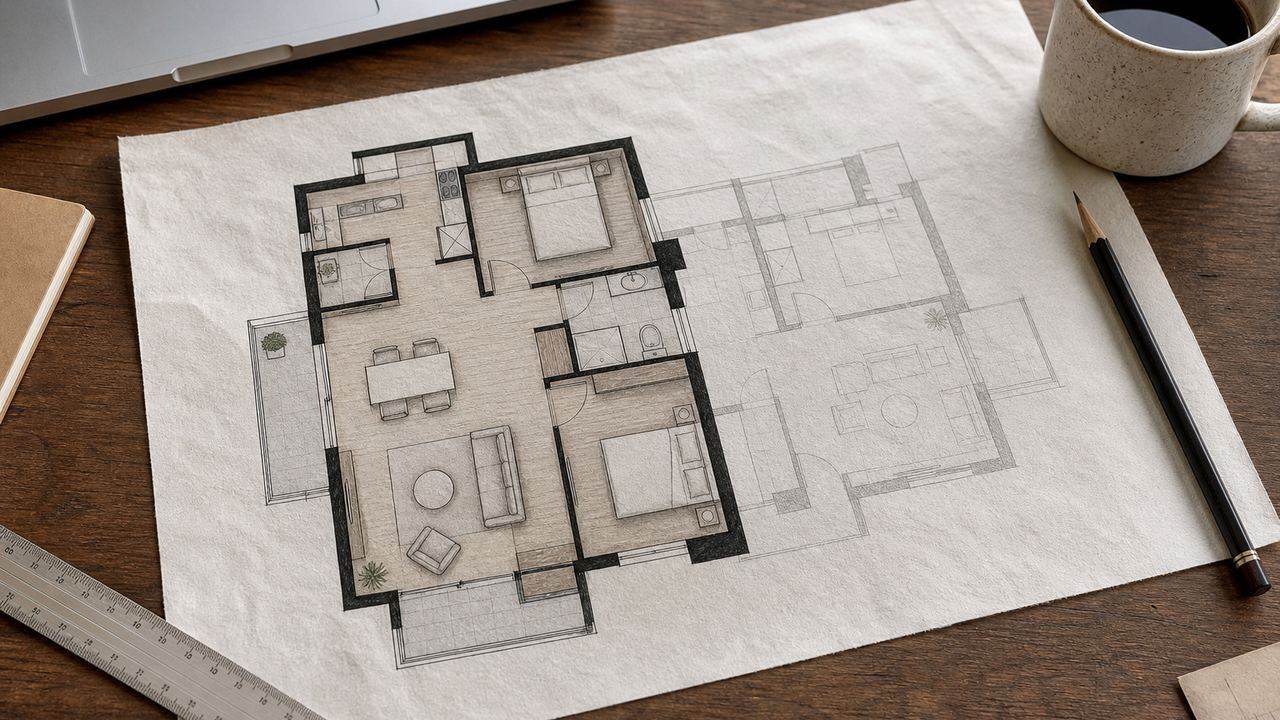 權狀面積與主建物、附屬建物的拆解示意