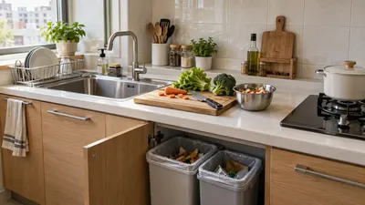 廚房備料時垃圾怎麼放？水槽、垃圾桶與動線的安排