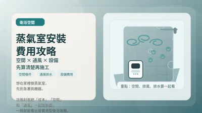 家裡做蒸氣室可行嗎？浴室蒸氣設備安裝費用、空間與通風一次看