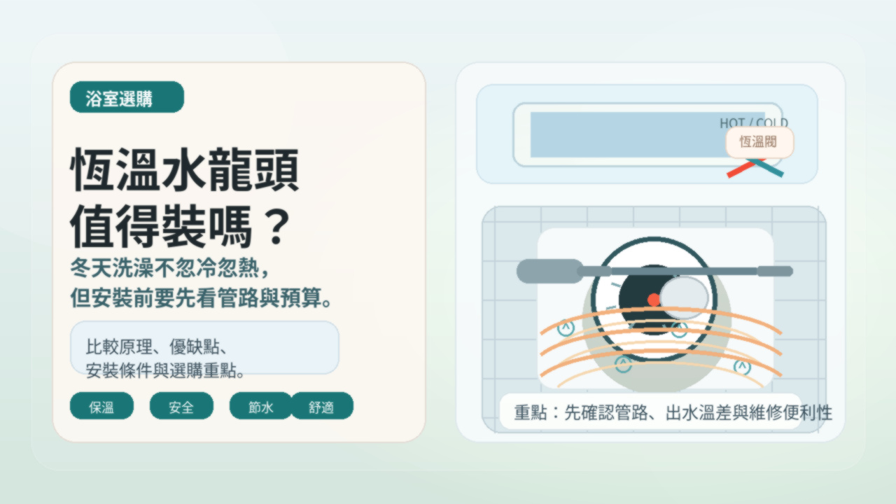 恆溫水龍頭值得裝嗎？浴室恆溫閥原理、優缺點與選購指南