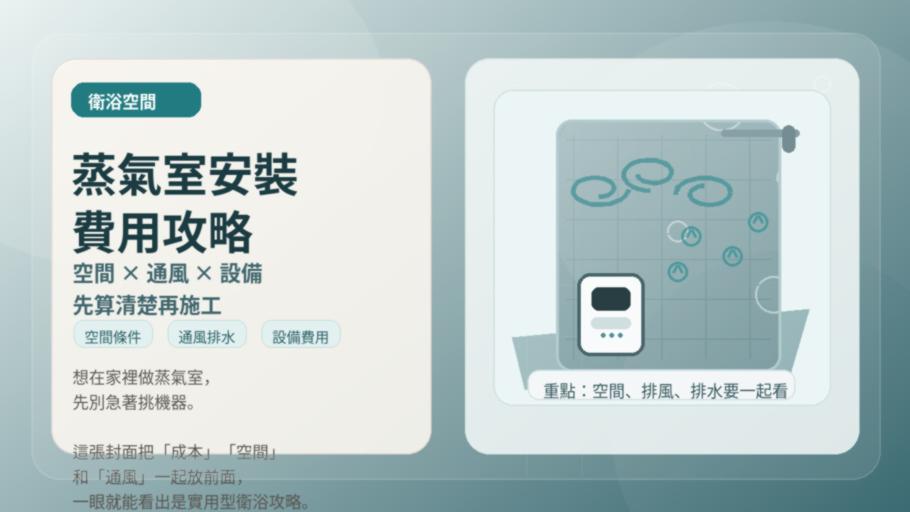 家裡做蒸氣室可行嗎？浴室蒸氣設備安裝費用、空間與通風一次看