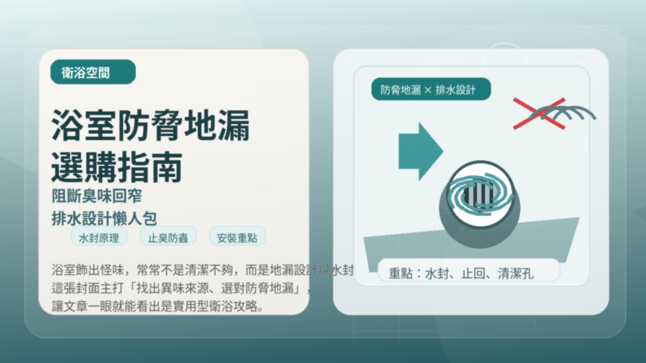 浴室防臭地漏選購指南：阻斷臭味回竄的排水設計懶人包